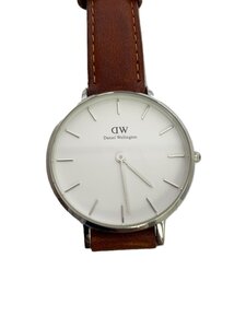 Daniel Wellington◆classic Durhum/クォーツ腕時計/アナログ/レザー/WHT/BRW/DW00100184