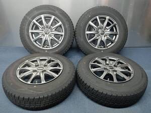 ★8-9分山★22年製★ ダンロップWINTER MAXX WM02 155/80R13　社外ホイール 13×5J +35 4H-100 4本セット スタッドレス　G1407