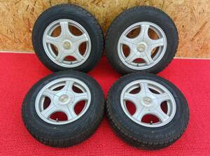 コンパクトカー等に!! GRASS TX 14x5J OFF38 PCD100/114.3 マルチ4穴 175/70R14 ブリヂストン BLIZZAK REVOGZ 2014年製 冬タイヤ 売切!!