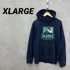 XLARGE エクストララージ ネイビー パーカー フロントデザイン