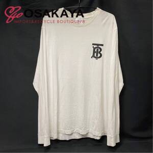 中古 BURBERRY TBロゴ ロングスリーブ Tシャツ 8024600 ホワイト コットン100％ メンズ ユニセックス バーバリー 長袖 シンプル