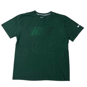 NIKE ナイキ 半袖Tシャツ ロゴT グリーン 夏物古着 h23 L相当