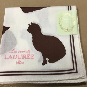 LADUREE ラデュレ ハンカチ 動物柄 ネコ 猫 ねこちゃん 未使用B