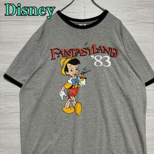 【入手困難】Disney ディズニー　ピノキオ　リンガー　Tシャツ　2XLサイズ　半袖　海外　一点物　キャラクター　ゆったり　オーバーサイズ