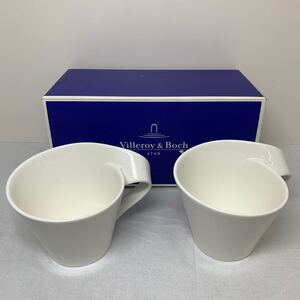 ★大阪/店舗受け取り可★Villeroy&Boch ビレロイ＆ボッホ ニューウェーブ マグカップ ペア 茶器 コーヒー 紅茶 約高さ8.2cm 口径9.5cm