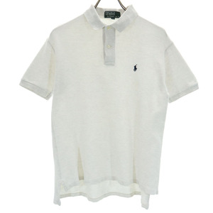 ポロバイラルフローレン 80s 緑タグ ヴィンテージ ボーイズ 半袖 ポロシャツ 170 ライトグレー Polo by Ralph Lauren 鹿の子 キッズ