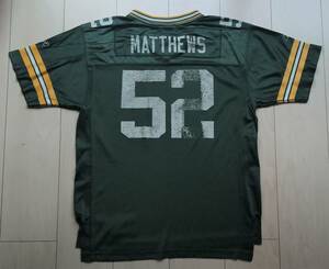 NFL パッカーズ クレイ マシューズ ジャージ 【 XL (M程度) 】グリーンベイ GREENBAY PACKERS MATTHEWS 52 ユニフォーム reebok リーボック