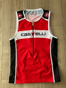 castelli カステリ シングレット トライアスロン ロードバイク ノースリーブ サイズS（日本M相当のタイトフィット）used その2