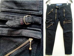 ◇即決[3]blackmeans 13AW 刺子 道着ジップパンツ スキニー スリム ブラックミーンズ 黒 black means 945-68TP06-7 ■103