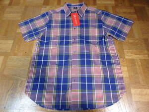 ★ MONTURA モンチュラ〓MQCGJ1X GARDA PIUMA S/S SHIRTS 半袖チェックシャツ〓L 新品 ネイビー系 日本製