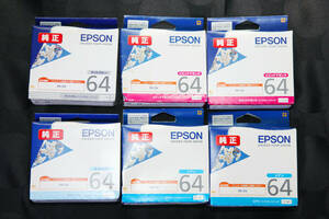 未開封 箱付き EPSON PX-5V用 純正 インクカートリッジ ICLGY64 ライトグレー ICVM64 ビビッドマゼンタ ICC64 シアン ICLC64 ライトシアン