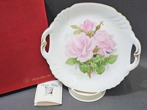 6-76-80　OKURA 大倉陶園　『Queen Elizabeth GRANDIFLORA 1954　BBプレート』クイーンエリザベス 薔薇 バラ 金彩