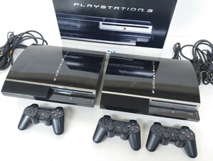 【SR-449】 SONY PlayStation 3 CECHA00 CECHL00 本体 2点セット ソニー プレステ 初期型 旧型 クリアブラック 付属品 付 通電OK