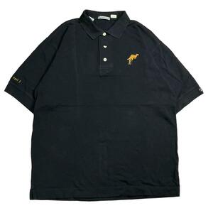 XL ポロシャツ　半袖　ゴルフ　ブラック　黒　刺繍　ロゴ　ワンポイント