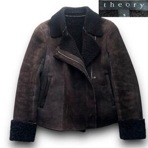 定価20万円以上 theory セオリー リアルムートン シープスキン ライダース ジャケット size S