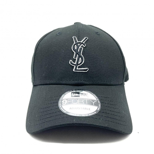 【中古】SAINT LAURENT×NEW ERA モノグラムキャップ フリー サンローラン ニューエラ ブラック[240019473634]