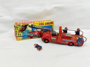 FM236*8　ブリキ製　FRICTION FIRE ENGINE　フリクション式　ファイヤーエンジン　消防車　当時物　アンティーク　レトロ　箱付き