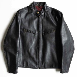 【美品】SCHOTT【641XX/シングルライダースジャケット】40 ブラック レザージャケット アメリカ製 ショット 2410081