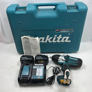 ◇◇ MAKITA マキタ インパクトレンチ 充電器・充電池2個・ケース付 コードレス式 TW450DRTX ブルー 傷や汚れあり