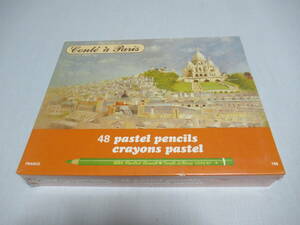 未使用 廃盤品 1980年代 フランス製共箱付■コンテアパリ(Conte a Paris)pastel pencils crayons pastel(クレヨンパステル) 油性色鉛筆48色