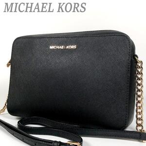 １円 MICHAEL KORS マイケルコース ショルダーバッグ カメラバッグ 黒 ブラック レディース 肩掛け クロスボディ 斜め掛け 普段使い