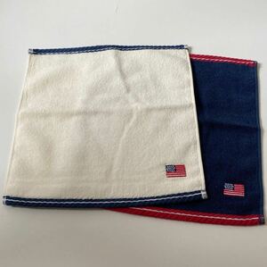 ラルフローレン タオルハンカチ 2セット アメリカ国旗刺繍 色違いセット