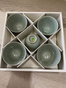 中国龍泉　青磁　青白磁　茶道具　茶器蛍焼