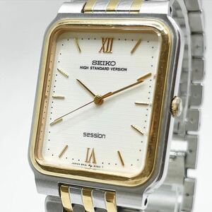 稼動品 SEIKO セイコー session セッション 8N41-5050 ハイスタンダード 年差クオーツ レクタンギュラー ベルト純正 腕時計 1990年製 UKTC