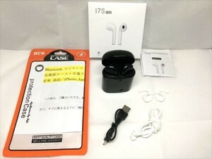 新品 Bluetooth ワイヤレス イヤホン(片耳x2個)＋充電器ケース＋充電ケーブル＋小物＋日本語説明書 音楽 通話 iPhone Android等対応 黒 028