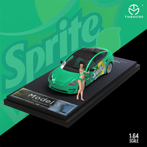 1/64　TIMEMICRO　Tesla　Model3　テスラ　フィギュア付き　Sprite　スプライト　Time Micro　タイムマイクロ●Ｍ６４