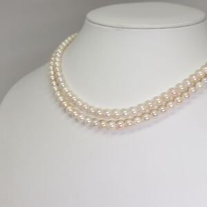 1円〜!!▲アコヤ本真珠ネックレス▲D 約29.5g 約38.0cm 約4.5-5.5mm珠 pearl necklace jewelry パール DA0/DC0 67