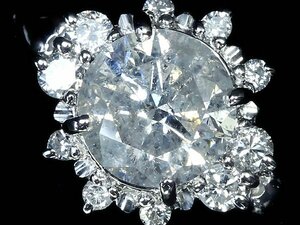 GM12303SS【1円～】新品【RK宝石】《Diamond》豪華絢爛! 天然ダイヤモンド 特大1.317ct! 極上脇石ダイヤモンド Pt900 超高級リング ダイヤ