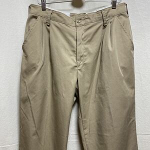 美品 REDKAP タックトラウザー　ベージュ　ワークパンツ　メキシコ製　TCツイル　レッドキャップ　古着　00s W34 トラウザー ポリコットン