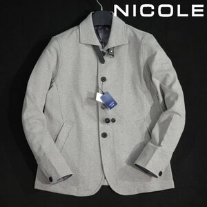 新品1円～★ニコル セレクション NICOLE selection メンズ ツイードライクバルカラージャケット 46 M グレー 正規店本物 ◆3388◆