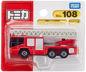 タカラトミー トミカ No.108 日野 はしご付消防車 (ブリスター) 』 ミニカー おもちゃ 3歳以上