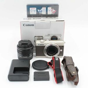 限定5000台、記念バッジ、元箱付き。★美品★ CANON キヤノン EOS M200 EF-M15-45 IS STM レンズキット リミテッドゴールド