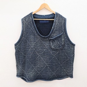 定価11万円 PC PORTER CLASSICS PC SASHIKO PULLOVER VEST BLUE 刺し子 プルオーバーベスト ブルー ポータークラシック