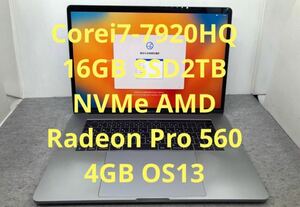 MacBook Pro 15inch 2017 A1707 Corei7-7920HQ 16GB SSD2TB NVMe AMD Radeon Pro 560 4GB 