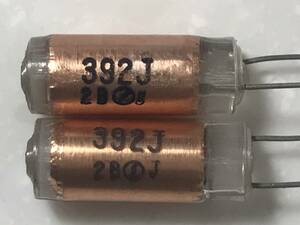 銅箔スチロールコンデンサ 392J2B 3900pF 未使用 2個1セット
