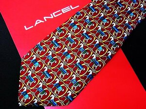 ♪8348C♪良品【馬 馬具 柄】ランセル【LANCEL】ネクタイ