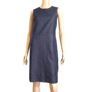 美品/カルバンクライン Calvin Klein CK ノースリーブワンピース デニム 表記 4号 9号 M 相当 紺 ネイビー レディース 春 秋 冬 綿混