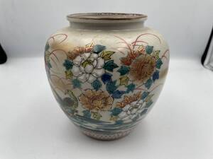 九谷焼　花瓶壺 孔雀牡丹花瓶 金彩 色絵 花鳥文 花器 花入 壺　ビンテージ 骨董品　置物　EL-421306060