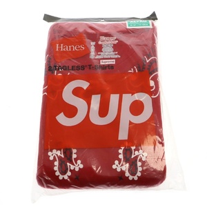 SUPREME シュプリーム 22AW×Hanes Bandana Tagless Tee ヘインズ バンダナ総柄プリント半袖Tシャツ 2枚セット レッド