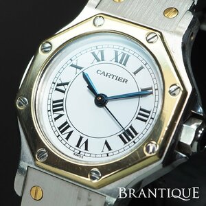 【YGベゼル】 Cartier カルティエ サントスオクタゴン YG/SS 自動巻き USED 稼働品 ローマンインデックス レディース 腕時計 「24508」