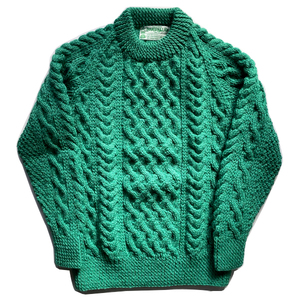 【定価￥71280】INVERALLAN インバーアラン 1A CREW WOOLケーブルアランニットセーターEMERALDジャケット 38サイズ 新品未使用