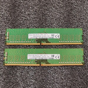 SK NYNIX DDR4-2400MHz 16GB (8GB×2枚キット) HMA851U6AFR8N-UH 動作確認済み デスクトップ用 PCメモリ 