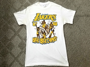 80s USA製 LAKERS レイカース プリントTシャツ 白 S ビンテージ / NBA マジックジョンソン カリームアブドゥルジャバー ドリームチーム