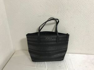 美品本物ケイトスペードkatespade PVCレザートートハンドバッグミニボストンビジネスバックレディースメンズ黒ブラック旅行トラベルラメ