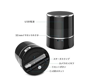 【美品】隠しスピーカーカメラ ULTRA HD 4K 1080P 30FPS 超広画角240° レンズ