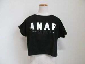 (49490)ANAP　アナップ　キッズ　半袖　Tシャツ　カットソー　ブラック　F　USED
